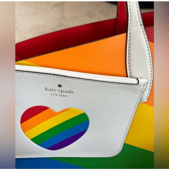 Kate Spade SS22 rainbow ๐ Tote with change purse - Picture 4 of 10